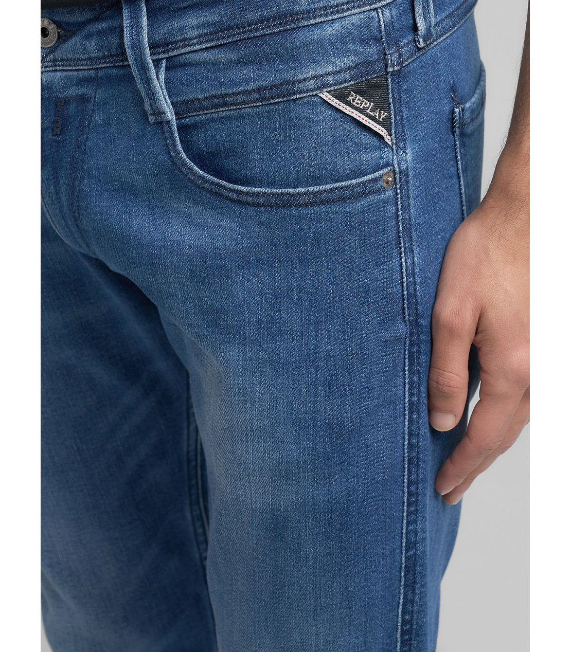 スリムフィットANBASS ブルーパワーストレッチデニム 詳細画像 ブルー 7